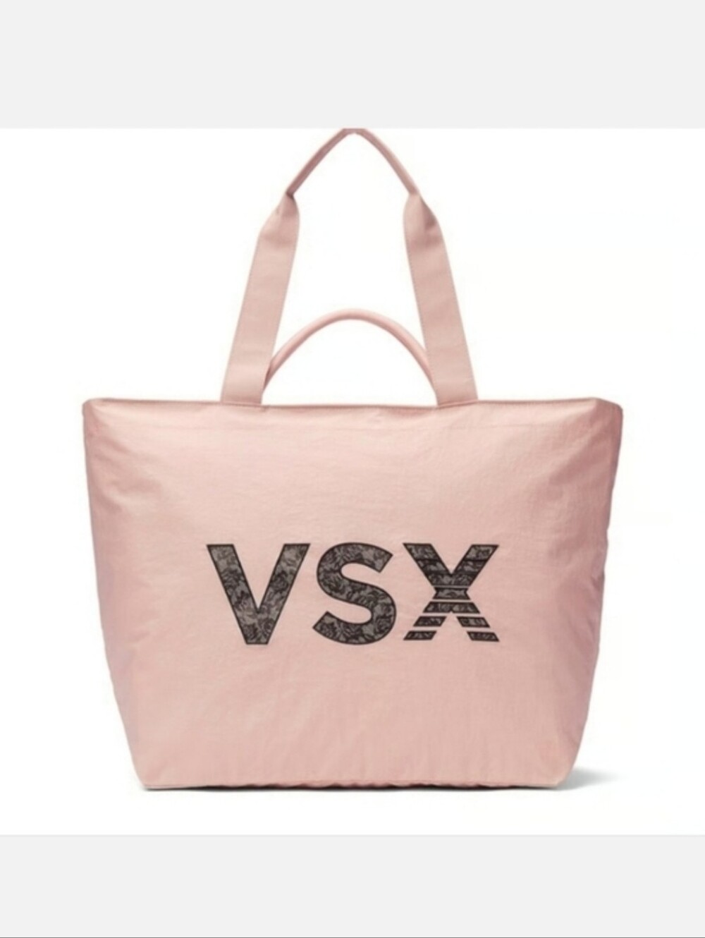 VSX Blush Pink Victoria's Secret Tote Bag with Black Logo
